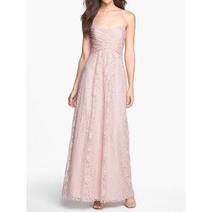 $370 AMSALE STRAPLESS SWEETHEART LACE GOWN BLUSH PINK STRAPLESS 2